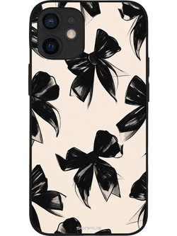 Sonique Diva Series Back Cover Black Bows (iPhone 12 mini)