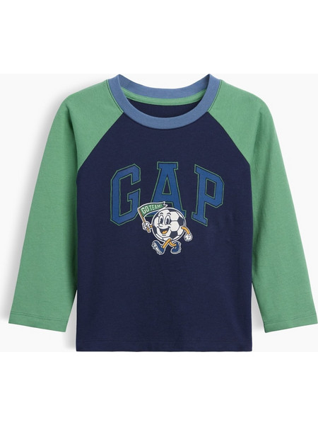 Νηπιακή babyGap Μπλούζα με Λογότυπο και Colorblock Εφέ NEW NAVY