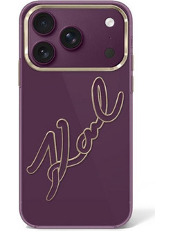 Karl Lagerfeld IML Big Signature Resin Metal Frame Magsafe Back Cover Burgundy (iPhone 18 Pro Max / 17 Pro Max)