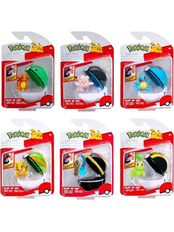 Jazwares Pokemon Clip 'n' Go Poke Balls Μίνι Φιγούρες ver. 22 Σχέδια Διάφορα 6 τμχ