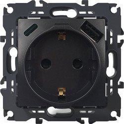 Acaelec Prime Πρίζα Σούκο Ασφαλείας & 2 USB (Type A+C) Ματ Ανθρακί (1000116405)