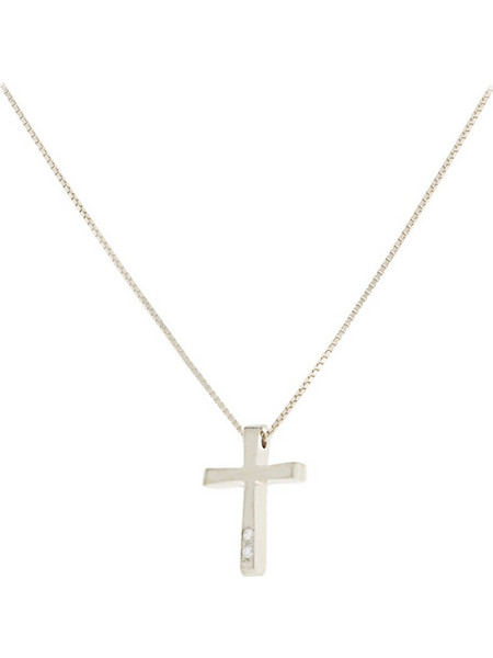 Χρυσός Σταυρός Κ18 με Διαμάντια BR:0.01ct - SaSashop