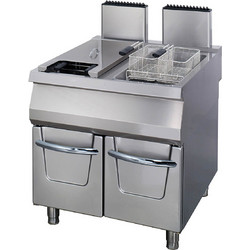 Premium Deep Fryer - 2 x 22L - Double Unit - 90cm Deep - with Drain Tap - Gas