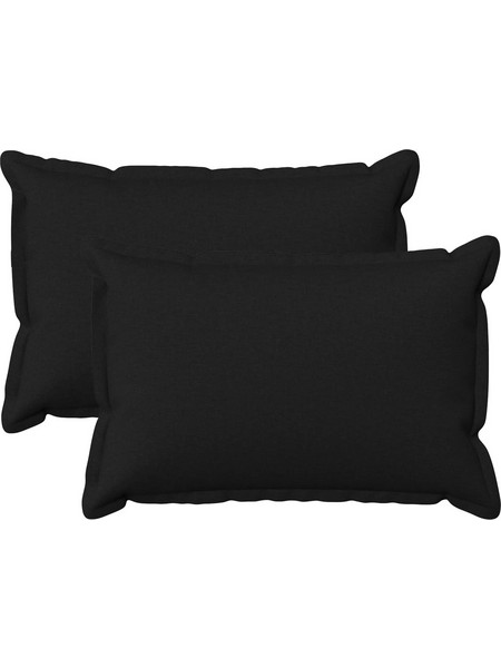 vidaXL Κάλυμμα Μαξιλαριού 2 τμχ. HOUTEN Μαύρο 30 x 50 cm Ψεύτικο Λινό