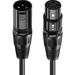 CABLETIME καλώδιο μικροφώνου XLR AV350-11B24, 3-pin, 24AWG, 10m, μαύρο