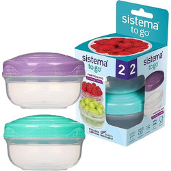 Sistema Portion Pod To Go 2ps Σετ Δοχεία Φαγητού 210ml 2τμχ