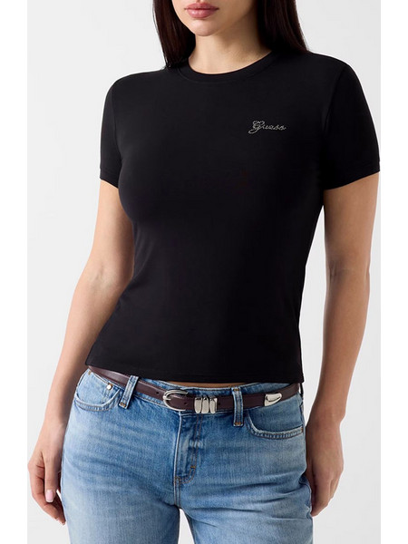 GUESS NEW SS CN MINI LOGO TEE ΜΠΛΟΥΖΑ ΓΥΝΑΙΚΕΙΟ W6YI12K3751-JBLK Black