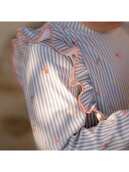 Little Dutch Αντηλιακό UV Βρεφικό Μαγιό Μπλούζα Sunny Flowers Blue LD-CL250383-6