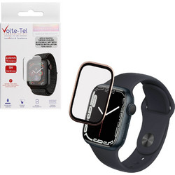 VOLTE-TEL TEMPERED GLASS APPLE WATCH 7/8/9 41mm 3D CURVED ALUMINIUM 1.69" 0.30mm FULL COVER & INSTALLATION TOOL GOLD