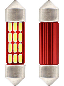 Amio - Λαμπάκια Πλαφονιέρας LED 39mm C5W C10W 12/24V 2.2W 5600K 14xSMD 4014 CANBUS για Ισχυρό Φωτισμό Εσωτερικού - Σετ 2 Τεμ. (01633/AM)
