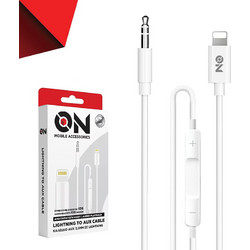 ON Mobile Accessories Καλώδιο AUX 3.5mm Σε Lightning Λευκό