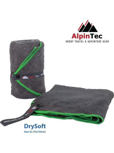 AlpinPro Drysoft Πετσέτα Σώματος Microfiber Terry Green 150x75cm