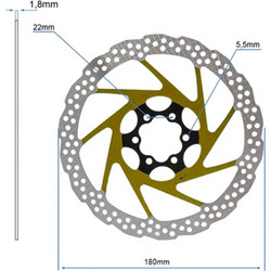 Δισκόπλακα | eWheel | 6 Bolt | 180mm | Κίτρινη