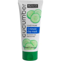 Beauty Formulas Cucumber 3 Minutes Clay Κρεμώδης Μάσκα Προσώπου για Ενυδάτωση με Άργιλο & Αγγούρι 100ml