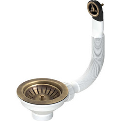 Sanitec O114 Bronze - Βαλβίδα Νεροχύτη με Υπερχείλιση