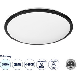TUFFIN Πλαφονιέρα LED 36W 4140lm 6000K IP54 48x48x6,5cm