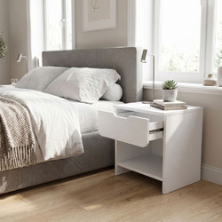 Κομοδίνο Mida Megapap χρώμα λευκό 45x40x52εκ. - MEGAPAP