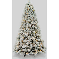 XMAS ΔΕΝΤΡΟ PVC ΠΡΑΣΙΝΟ ΜΕ ΧΙΟΝΙ HARD NEEDLE PRE-LIT 6W 340LED WW IP44 220-240V ΑΝΤΑΠΤ. 1.5M / XPRELITTR180SN