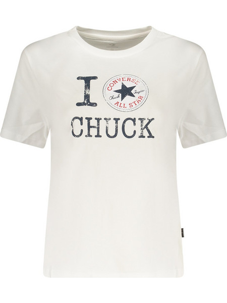 Converse Womens Short-sleeved T-shirt, White CVW6T540_BI10010A