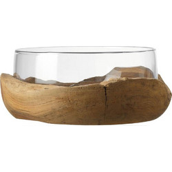 Διακοσμητικό Μπωλ Terra 084411L 28cm Clear-Natural Leonardo Ξύλο