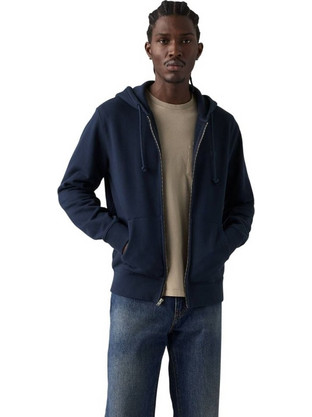 Levi's Original Zip-Up Ανδρική Ζακέτα Φούτερ με Κουκούλα και Φερμουάρ Navy Μπλε