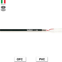 C202 PVC | Καλώδιο Μικροφώνου Balanced Mini 2x0.08mm, Μαύρο (Κουλ. 100m)