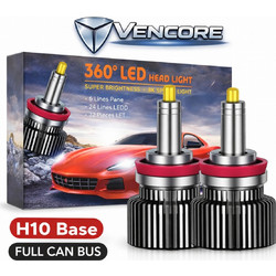 VenCore 3126-10206 - H10 - Ζεύγος Λαμπτήρων LED για Βάση H10 Κυρίως Φωτισμού Αυτοκινήτου η Μοτοσυκλέτας 45 Watt CanBus 4th Gen 18800 (9400+9400) Lumen 12-24 Volt Ψυχρό Λευκό 6000K