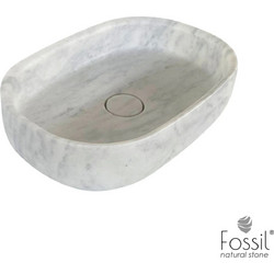 Fossil Dune Επικαθήμενος Νιπτήρας Μπάνιου Μαρμάρινος 55x38cm Λευκός 517-DSB55-300