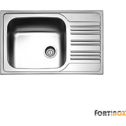 Fortinox Valley 25105 Ένθετος Νεροχύτης Inox Αντιστρεφόμενος Ματ 78x50cm