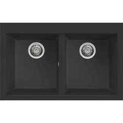 Elleci Quadra 350 Επικαθήμενος Νεροχύτης Γρανίτη Nero 79x50cm