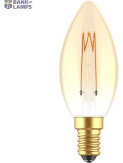 LED Filament Bulb - Candle C35 E14 2.5W 136lm 1800K Gold 330 - Dimmable