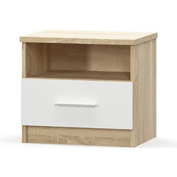 Κομοδίνο Geneva pakoworld φυσικό-λευκό 50x37x45.5εκ - x2 τμχ