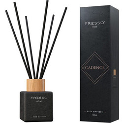 Fresso - Αρωματικό Χώρου με Στικ Cadence 100 ml Premium Home Reed Diffuser με FlowScent, Μαύρο Γυάλινο Μπουκάλι και Μαύρα Στικ από Fiberglass - 1 Τεμ. (390006/FRE)