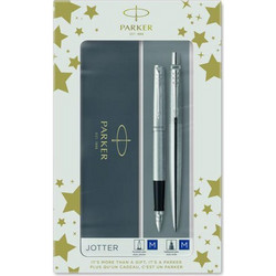 Parker Jotter White Stainless Steel ct Fountain Pen & Ballpen