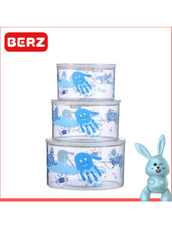 Berz Vacuum Storage Σετ Μπολ Αποθήκευσης Μπλε 3τμχ