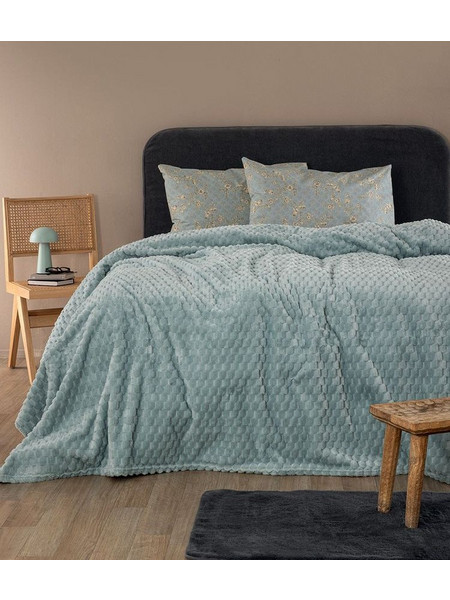 ΚΟΥΒΕΡΤΑ ΥΠΕΡΔΙΠΛΗ PALAMAIKI HOME ASTER FLEECE JADE (220X240CM)