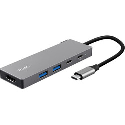 Multiport Adapter Trust Dalyx 5-in-1 USB 3.2 Type C Silver 26062