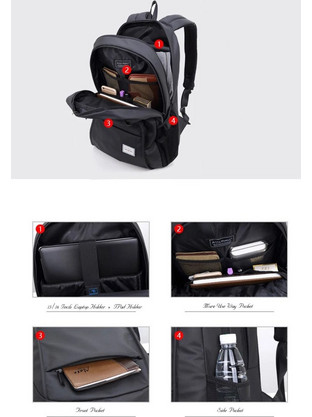 Arctic Hunter 20005 Αδιάβροχο Backpack Laptop 15.6" Black