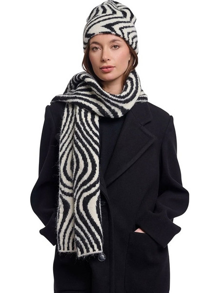 Catherina Zebra Print Scarf Rino & Pelle Ασπρόμαυρο