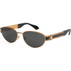 Versace VE2304 152387 Γυναικεία Γυαλιά Ηλίου Οβάλ Μεταλλικά Μαύρα με Μαύρο Φακό