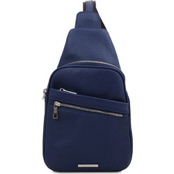 Tuscany Leather Albert Δερμάτινη Ανδρική Τσάντα Στήθους Navy Μπλε TL142022