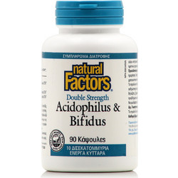 Natural Factors Acidophilus & Bifidus Προβιοτικά 90 Κάψουλες