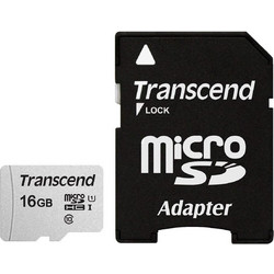 Transcend 300S microSDHC 16GB Class 10 U1 UHS-I + Adapter