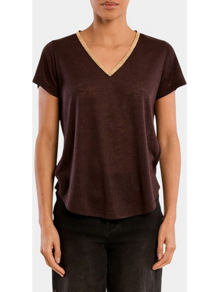 MOLLY BRACKEN T-SHIRT T427EN-CHOCOLATE Chocolate