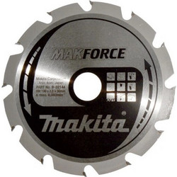 Makita Makforce Δίσκος Κοπής Ξύλου με 12 Δόντια 190mm B-32144
