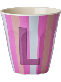 Rice - Melamine Cup with the Letter L - Pink - Medium