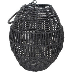 Φανάρι τεχν.Raffia μαύρο Φ23Η25,5cm