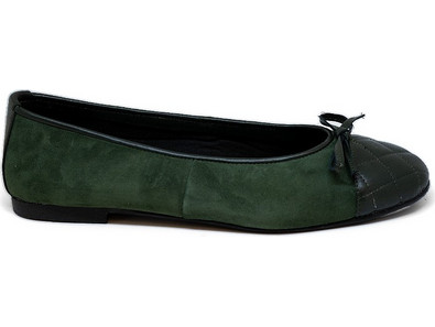 BigShoes GA1140-19 Μπαλαρίνα Δερμάτινη Πράσινο