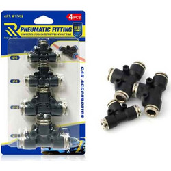 Rchang Συνδετικά Δικτύου Αέρος 4τμχ Τ 6mm - 8mm - 10mm - 12mm - Pneumatic Fitting-0111726-183195