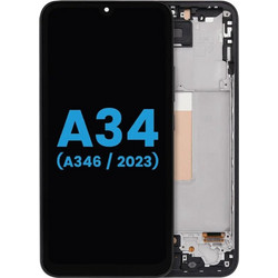 LCD Assembly With Frame For Samsung Galaxy A34 5G LCD (A346 / 2023) (Aftermarket : incell ) (Graphite)
